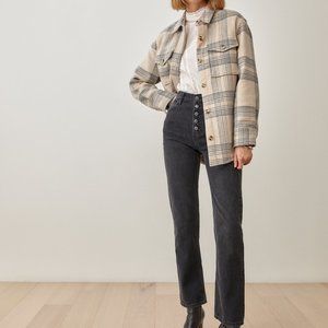 Reformation Cynthia Button Fly High Rise Straight Jeans